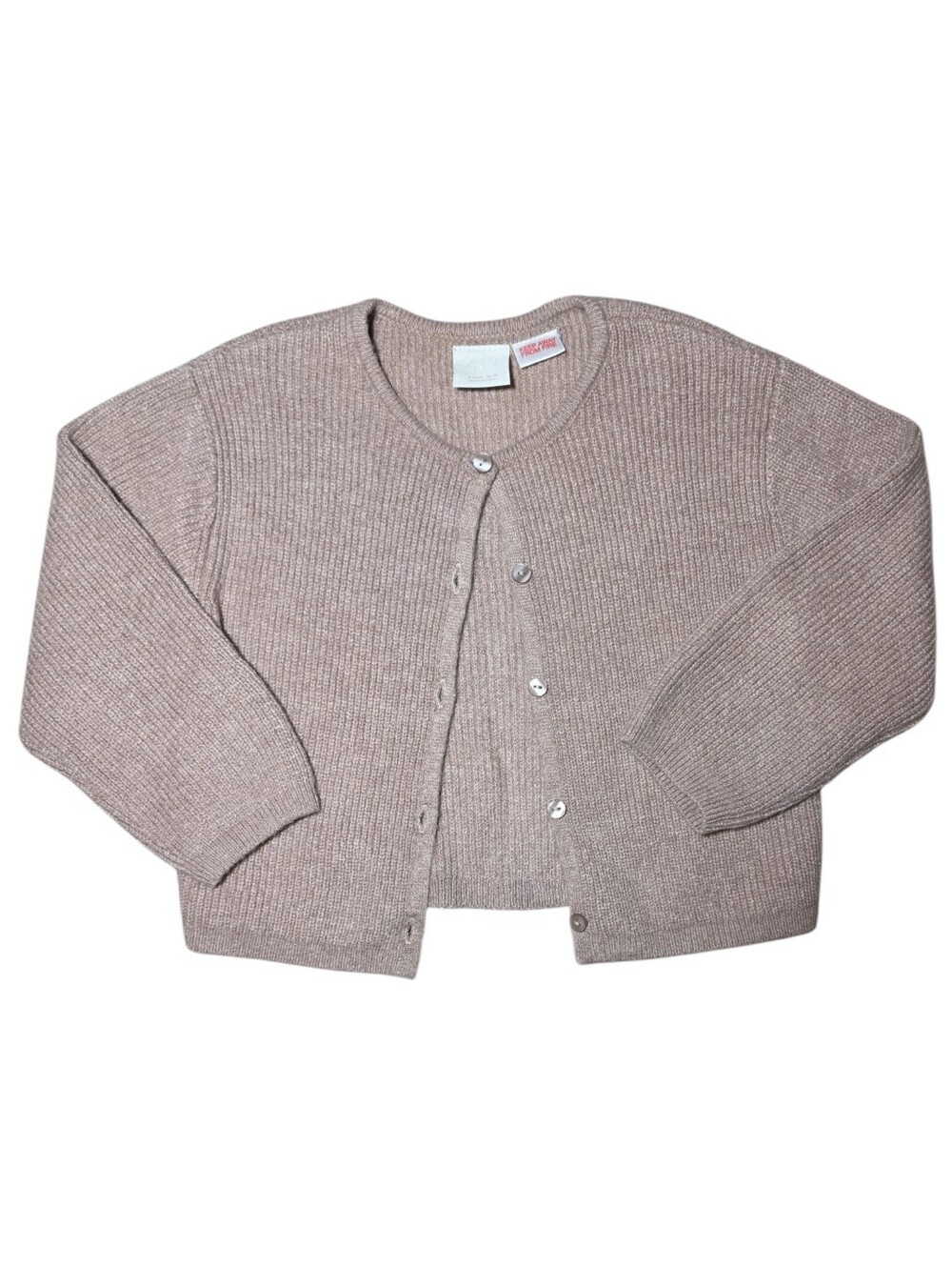 Zara Dusty Taupe Ribbed Button-Front Cardigan - 3 Years